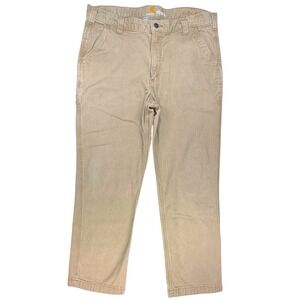 Carhartt Relaxed Fit Canvas Work Pants Mens 38x30 Tan Carpenter Utility